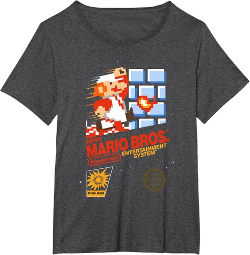 Miniatura 20 de Super Mario Dashin - Camiseta gráfica de acción, ajuste clásico, cuello redondo, color negro
