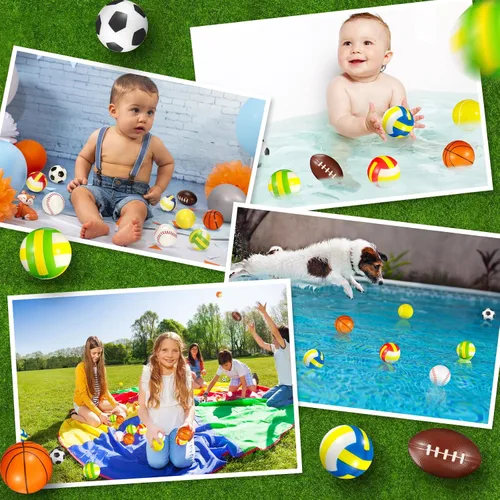 Miniatura 4 de HyDren 72 pelotas deportivas para el estrés, mini pelota deportiva de espuma, incluye bolsa de almacenamiento, baloncesto, fútbol, fútbol, tenis