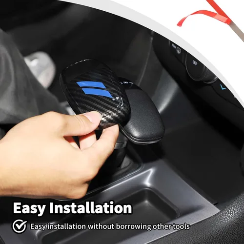 Miniatura 4 de JWWY Pomos de palanca de cambios para Dodge Challenger Charger 2015-2025+ Durango 2018-2023, accesorios interiores, fibra de carbono azul