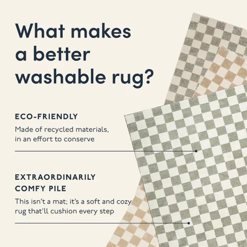 Miniatura 4 de Revival Rugs Gambit - Alfombra a cuadros de 3 pies 11 pulgadas x 6 pies 1 pulgada, alfombra de área lavable a máquina para cocina y dormitorio