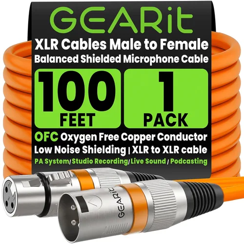 Miniatura 13 de GEARit XLR - Cable de micrófono macho a hembra (50 pies), mezclador blindado equilibrado de 3 pines, estudio de grabación, podcast, negro, 50 pies