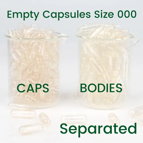 Miniatura 8 de 000 cápsulas, 500 unidades, cápsulas de píldoras vacías separadas tamaño 000, cápsulas transparentes de gran tamaño vacías, cápsulas