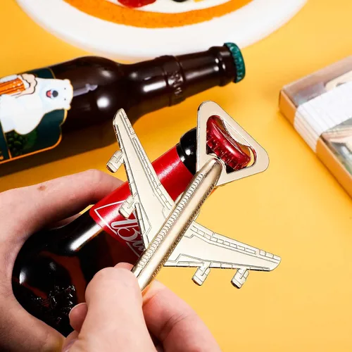 Miniatura 5 de 50 piezas de abrebotellas de avión con caja, regalos de fiesta de boda, baby shower, aviación para viajes pilotos, abrebotellas de cerveza