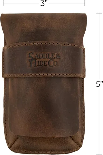 Miniatura 6 de Saddle & Hide Co., Caja de reloj individual hecha a mano de cuero de grano completo, protector de soporte, relojero, almacenamiento de vigilancia