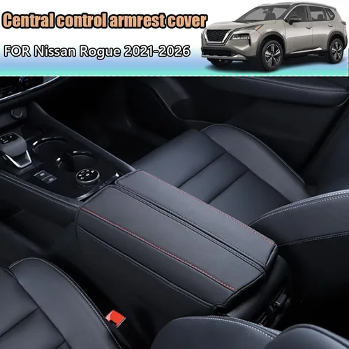 Miniatura 2 de Accesorios interiores personalizados para Nissan Rogue 2021 2022 2023, funda de cuero para consola central, almohadilla para reposabrazos
