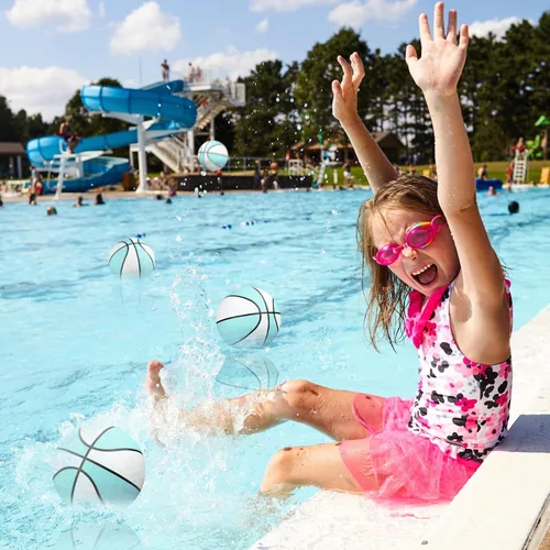 Miniatura 3 de Honoson Paquete de 6 unidades de baloncesto para piscina acuática, de goma, impermeables, para regalos de fiesta de verano en el lago