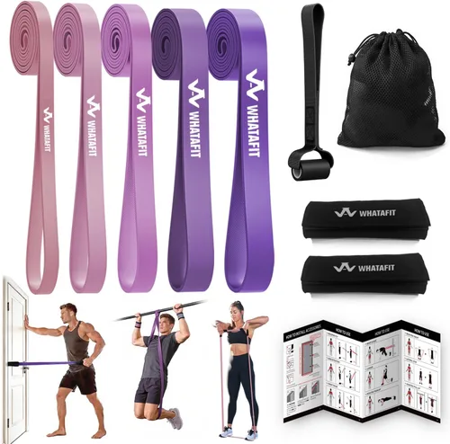 Miniatura 10 de WHATAFIT Resistance Bands,Pull Up Assist Bands Set with Handles, Exercise & Workout Bands with Door Anchor for Men & Women – Home Fitness Equipment