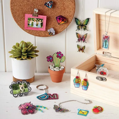 Miniatura 2 de Paquete creativo de Shrinky Dinks, 25 hojas transparentes, set de actividades artísticas y manualidades para niños, regalos para calcetines