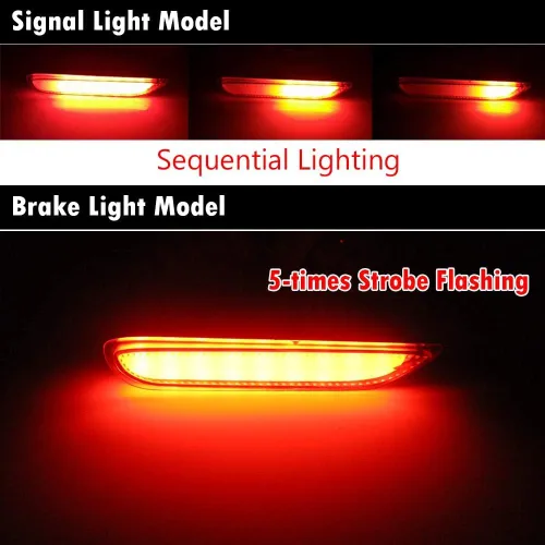 Miniatura 3 de Reflector de parachoques trasero LED óptico 3D, luces traseras de freno con luces de señal de giro secuencial, kit de iluminación de freno Lente