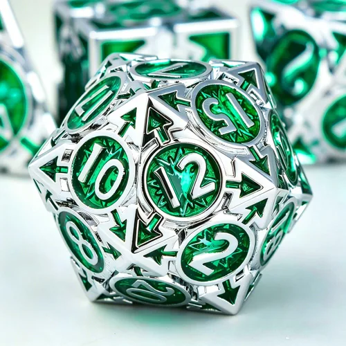 Miniatura 4 de RULE DICE DND - Juego de dados de metal, dados de D&D Dungeons and Dragons, juego de dados D y D grandes pesados de 7 dados de metal, RPG MTG, juego
