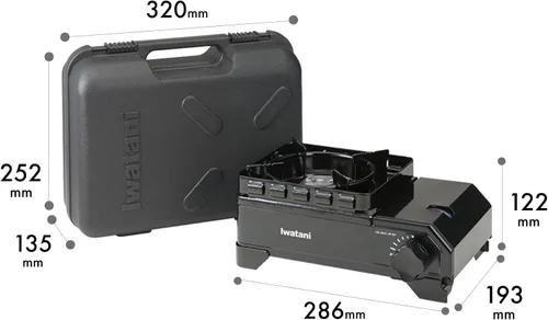 Miniatura 7 de Iwatani Estufa de cassette, Gas Tough Maru Jr. Fabricado en Japón, compatible con horno holandés, negro