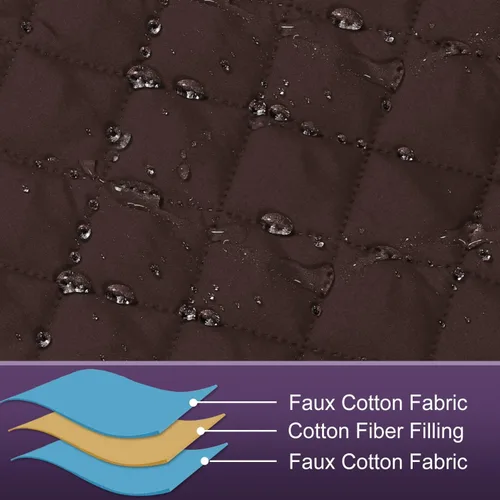 Miniatura 3 de MEILLE MAISON Funda de sofá en forma de L para perros, funda de sofá modular de 2 piezas más funda para diván con correas, funda protectora Chocolate