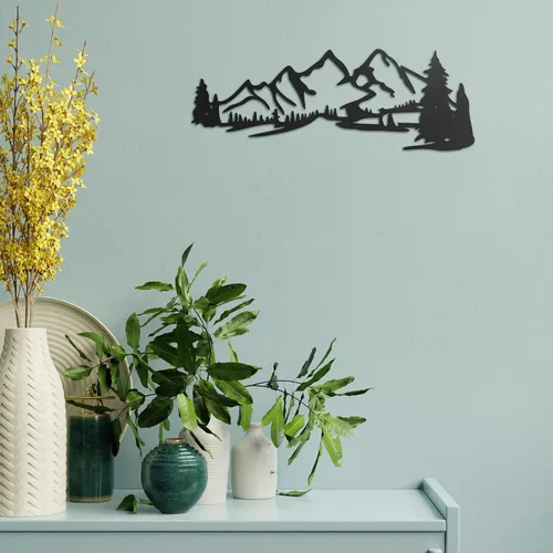 Miniatura 6 de Zhengmy Arte de pared de metal con escena de montaña, paisaje y bosque, decoración para el hogar, cabaña, garaje, cabaña, cabaña, cabaña, 15.75 x