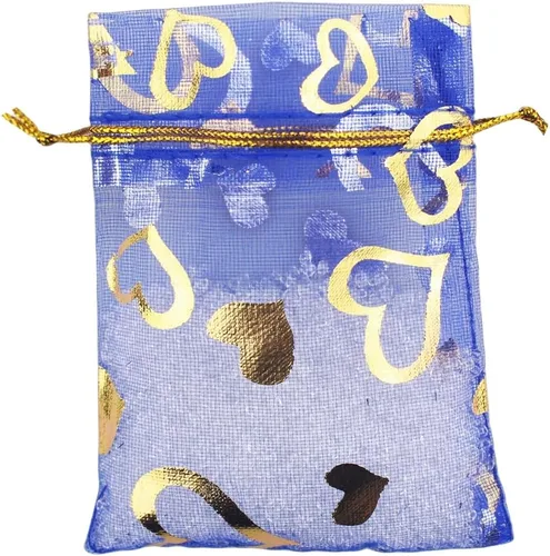 Miniatura 23 de QIANHAILIZZ Paquete de 100 bolsas de regalo de organza con forma de corazón de flores de 2.8 x 3.5 pulgadas, bolsa de regalo para dulces, bolsa