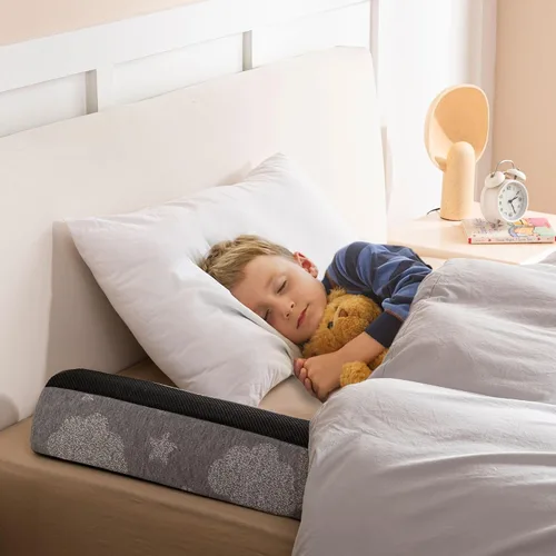 Miniatura 2 de Protectores de riel de cama para niños pequeños, protector de parachoques de espuma con almohadillas antideslizantes duales, funda impermeable