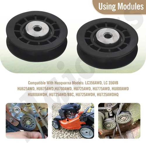 Miniatura 2 de 587973001 587969201 Conjunto de polea tensora compatible con cortacésped Husqvarna Craftsman Walk-Behind, para cortacésped cubiertas polea loca