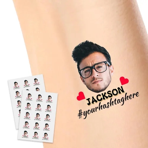 Miniatura 16 de Calcomanías de tatuajes temporales personalizadas, personaliza el tatuaje con nombre y foto de tu amor para fiestas de cumpleaños, Halloween