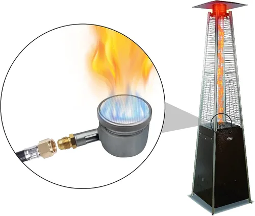 Miniatura 4 de MENSI Tubo de vidrio de propano LP para exteriores, calentador de terraza, calentador de acero, quemador de cerámica infrarrojo con orificio 42000