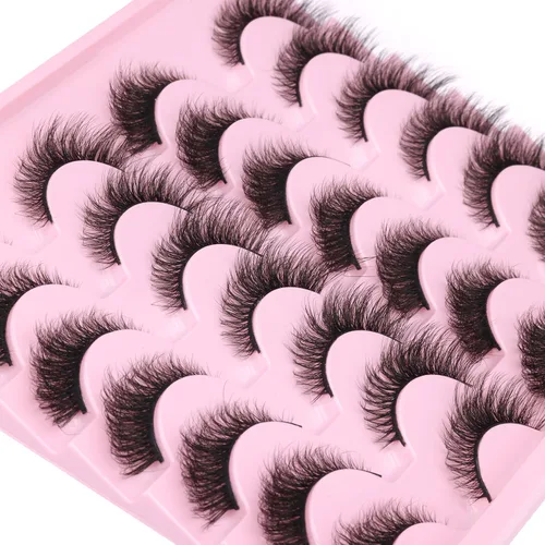 Miniatura 6 de Pestañas Postizas de Aspecto Natural Pestañas de Visón Sintético Wispy Pestañas de Ojo de Zorro que Parecen Extensiones Pestañas de Visón 3D