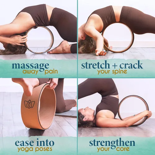 Miniatura 4 de Florensi Rueda de Yoga (Paquete de 3) – Estiramiento de Espalda y Rodillo de Espalda para Dolor de Espalda, Rodillo de Yoga para Relajación