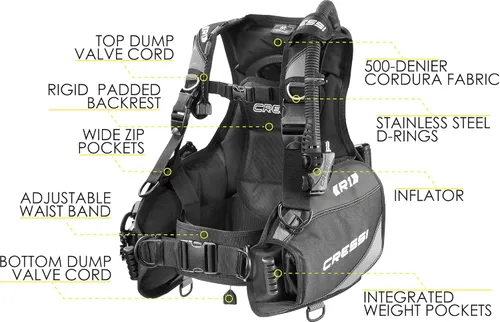 Miniatura 2 de Cressi Paquete de equipo esencial de buceo completo con R1 BCD - Ordenador de buceo Donatello C2 - Juego de regulador compacto AC2 totalmente