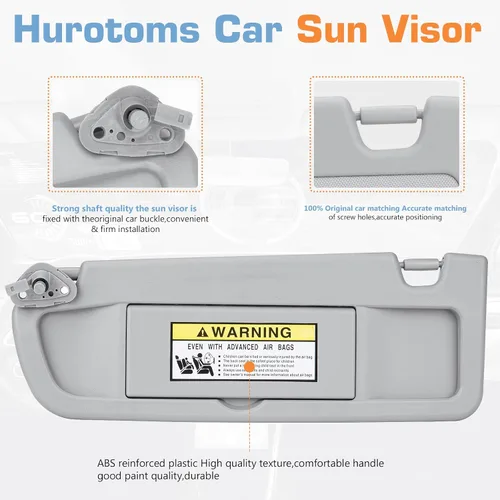 Miniatura 3 de Visera solar del lado del conductor izquierdo para Honda Civic 2006 2007 2008 2009 2010 2011 EX LX Sedan SI Coupé, repuesto 83280-SNA-A01ZA, gris