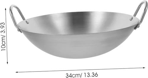 Miniatura 2 de Zerodeko Sartén multiusos Wok gruesa de acero inoxidable fácil de limpiar inducción de gas eléctrico cocina cocina