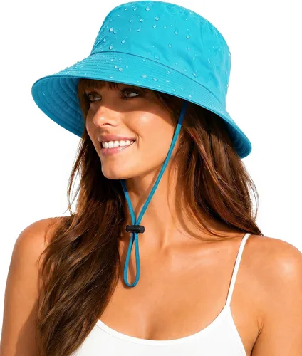Sombrero de pescador resistente al agua con protección solar UPF 50+ empacable con ala tipo boonie para mujeres y hombres, gorra ligera de verano