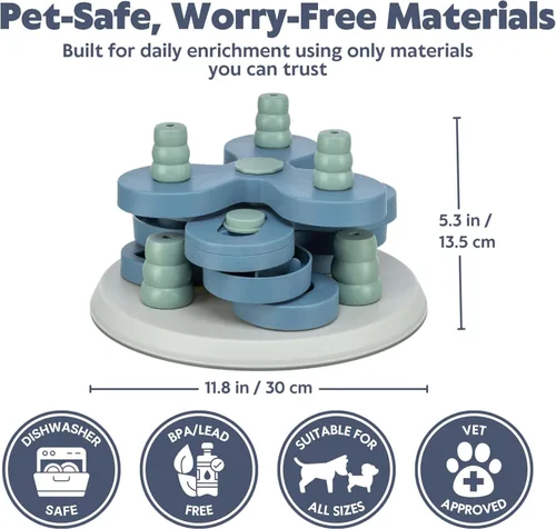 Miniatura 5 de TRIXIE Flower Tower - Juguete interactivo de actividad para perros, juego de rompecabezas de comida de nivel 3, dispensador de golosinas de desafío