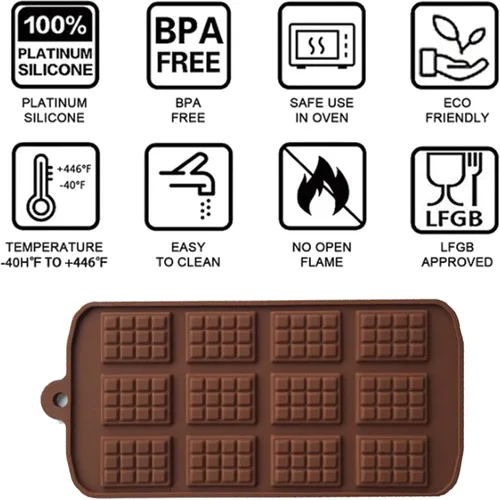 Miniatura 8 de DIY 12 moldes de silicona para chocolate romper aparte chocolate proteína caramelo molde de chocolate herramientas para hornear chocolate