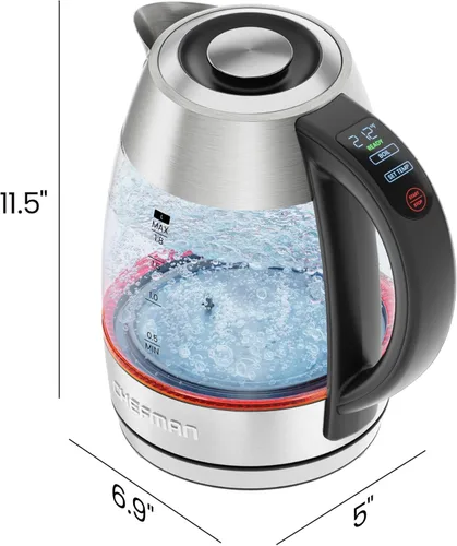 Miniatura 8 de Chefman Lightning - Hervidor Eléctrico de Alta Potencia, 1.8L 1750W, Hervido Rápido de 2 Tazas en 2 Minutos, Hervidor de Té Inalámbrico Libre de BPA