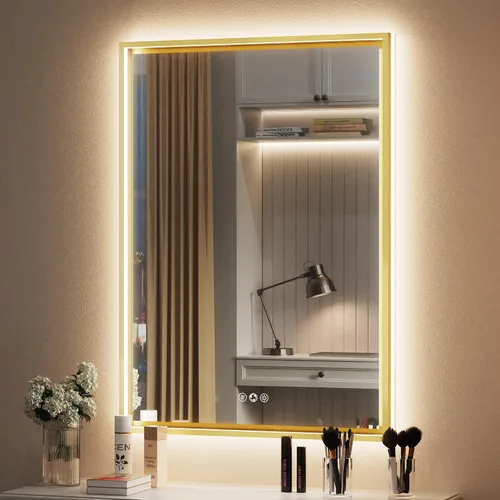 Miniatura 12 de Espejo de baño LED negro de 20 x 28 pulgadas con luces delanteras y traseras 3000K/4500K/6000K, Stepless Dimmable, Anti-Fog, Memory Function, ETL