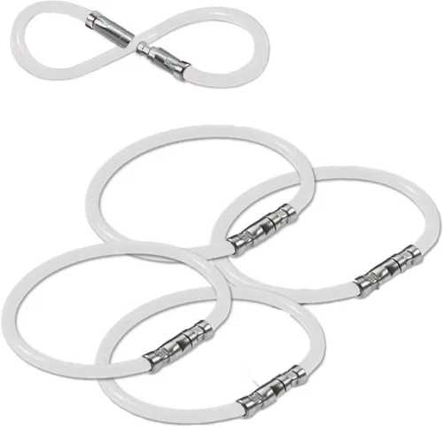 Miniatura 6 de Lucky Line Llavero de bloqueo giratorio de 5 pulgadas, bucle de alambre de acero recubierto de nailon flexible, resistente a la corrosión y Azul