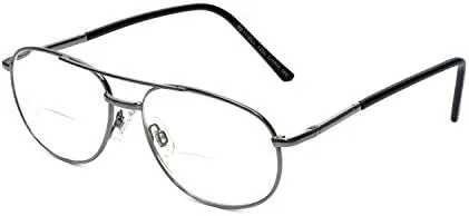 Miniatura 9 de Calabria 1110CB Metal Pilot - Gafas de lectura bifocales para hombre y mujer, diseño vintage bifocal, lentes de moda clásicas elegantes
