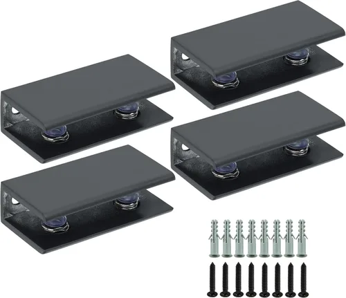 Miniatura 12 de Alise Soporte de ducha ajustable para estante de vidrio, soporte de abrazadera rectangular resistente para estantes de vidrio de 0.394-0.472 in