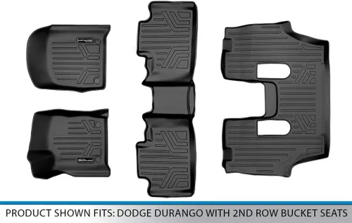 Miniatura 6 de SMARTLINER Juego de tapetes de piso de ajuste personalizado de 3 filas compatibles con Dodge Durango 2016-2025