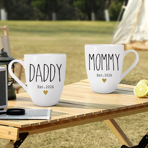 Miniatura 2 de Tazas de café para mamá y papá, regalos para nuevos padres 2026, juego de tazas para mamá y papá, perfecto para futuros padres y padres primerizos