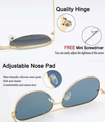 Miniatura 5 de Gafas de sol de aviador espejadas para hombres y mujeres, diseño de moda UV400