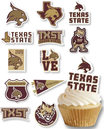 Miniatura 41 de Decoraciones para cupcakes de la Universidad de Alabama, suministros para fiestas de fútbol americano, cumpleaños, graduación (24 piezas)