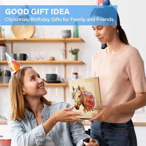 Miniatura 7 de Rompecabezas de madera para adultos, rompecabezas de madera de caballo para adultos, rompecabezas de madera con forma única de animales, regalos
