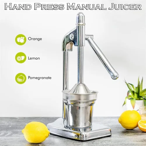 Miniatura 6 de Exprimidor manual de hierro fundido, exprimidor manual efectivo de acero inoxidable, con base de taza antideslizante, palanca de ahorro de esfuerzo