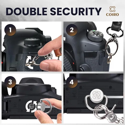 Miniatura 6 de C Coiro Camera Harness for 2 Cameras Dual Shoulder Leather Camera Strap for DSLR/SLR, Camera Straps for Photographers Negro