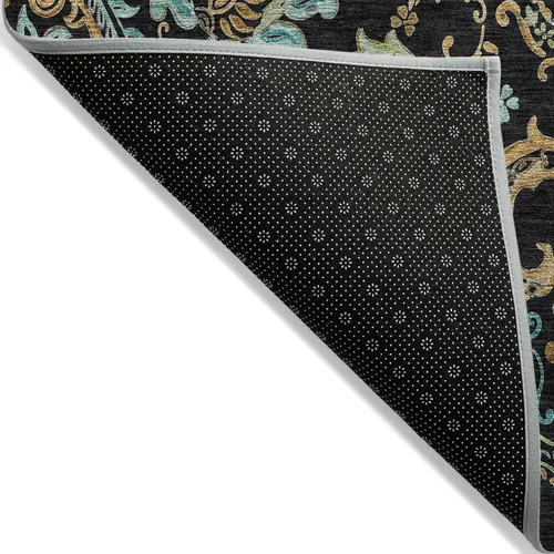 Miniatura 4 de Addison Rugs Chantille ACN533 - Alfombra negra de 8 x 10 pies, resistente a las manchas, lavable a máquina, no se desprende, para dormitorio, sala