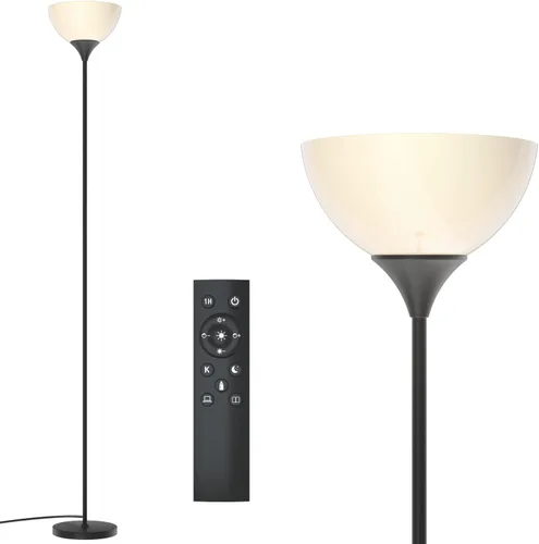 Lámpara de pie, control remoto con 4 temperaturas de color, lámpara de pie tipo antorcha para el dormitorio, lámparas de pie para la sala de estar,