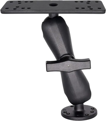 Soporte de aluminio para buscador de peces con bola de tamaño C de 1.5 pulgadas, brazo mediano electrónico marino/buscador de profundidad para