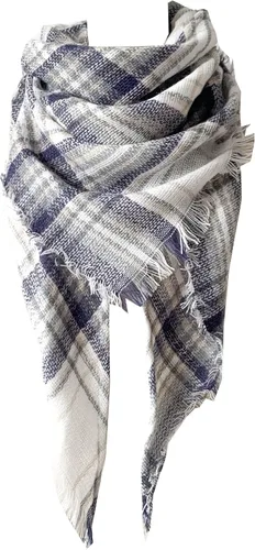 Miniatura 55 de Wander Agio - Bufanda envolvente con diseño a cuadros o triangular para mujer, cálida y larga, de punto, sensación de cachemira, chal