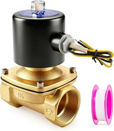 Miniatura 10 de BAOMAIN Válvula solenoide eléctrica de latón de 1-1/2 pulgadas, DC 12V normalmente cerrado (NC), válvula neumática de acción directa DN40 para agua