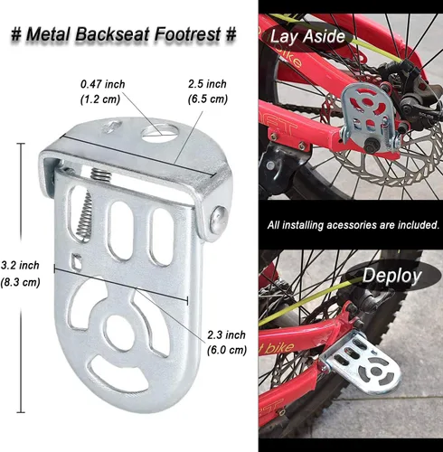Miniatura 4 de Kit de asiento infantil para bicicleta, incluye cojín de asiento trasero de bicicleta con respaldo de ciclismo de seguridad + reposabrazos de 01