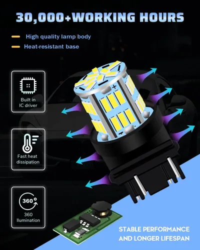 Miniatura 5 de 3157 - Bombilla LED blanca superbrillante 4014 39-SMD 3156 3056 3057 4157 3047 4057 T25 3457, bombillas LED de repuesto para luces de freno, luces