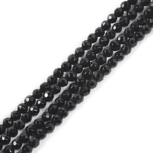 Miniatura 81 de Cuentas redondas facetadas de aguamarina natural de 4mm cuentas sueltas de 16 pulgadas para hacer joyas con cuentas